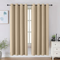 CUCRAF Light Beige Blackout Curtains 72 inch Length, Thermal Insulated Room by CUCRAF