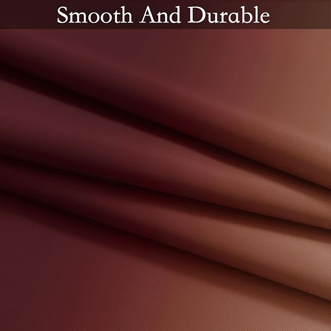 SimpleHome Ombre Curtains Red to Grey White - Image 7