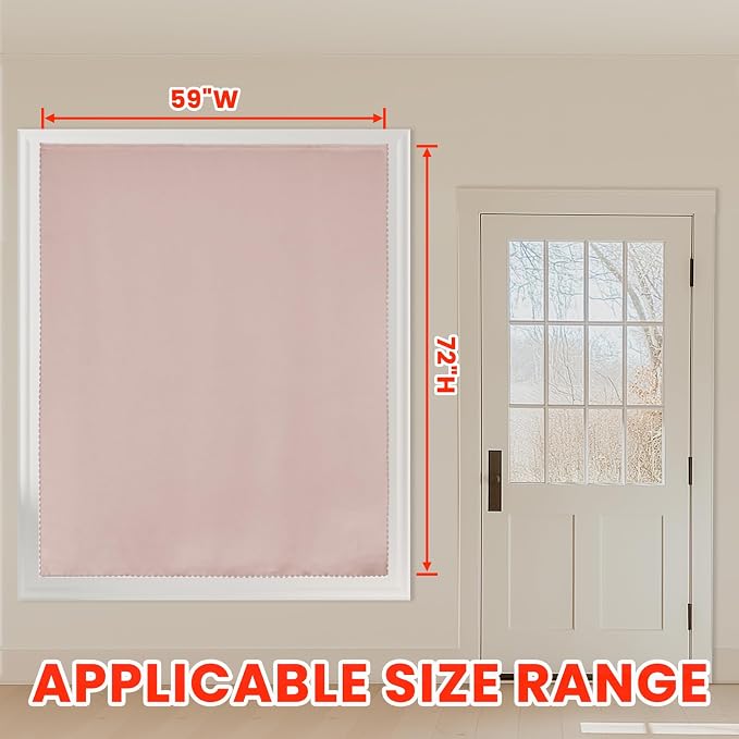 AJAZZ 100% Blackout Shades Window Cover Self Adhesive Curtains Sticky Curtain - Image 5