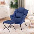 Furlide Lazy Chair with Ottoman, Modern Lounge Chair with Lumbar Pillow by Furlide