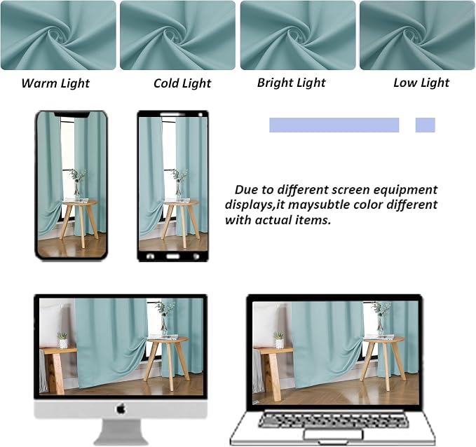 Simplebrand Ava Aqua Blackout Curtains - Image 8