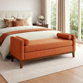 51" End of Bed Bench for Bedroom Living Room, Dark Orange. by Aortzio