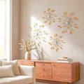 ZEXUIRU 4 Set Silver Starburst Wall Art by ZEXUIRU