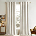 MIULEE Velvet Curtains Ivory 52 x 90 Inch Length Set of 2 | Grommet Drapes by MIULEE