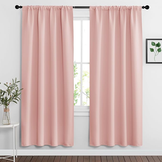 RYB HOME Blackout Curtains for Bedroom Living Room Nursery 63 inches Long | by RYBHOME