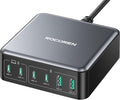 270W USB C Charger Block, Rocoren 6 Port Multi USB-C Charging Station,100W PD Fast USBC Gan Charger Station Hub Dock for Multiple Devices, Laptop Type C for MacBook/iPhone 17/iPad/Galaxy S25 (Black)