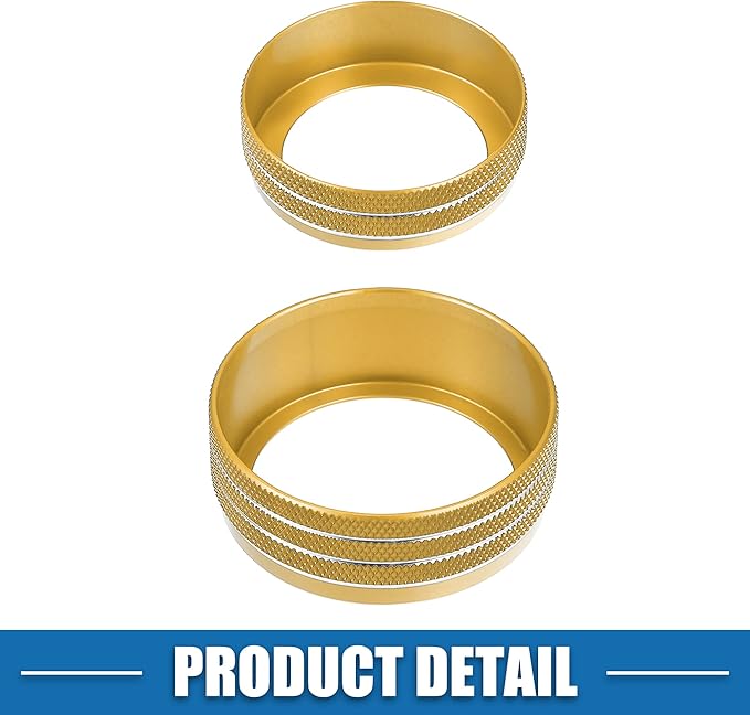 A ABSOPRO Air Conditioner Knobs Decals AC Radio Switch Knob Cover for Dodge Durango 2014-2020 for Jeep Cherokee Grand Cherokee 2014-2021 Gold Tone (Set of 3)