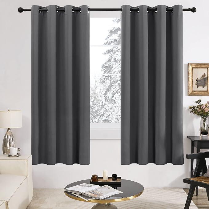 Deconovo 100% Blackout Curtains, Thermal Insulated Window Drapes, Noise - Image 3