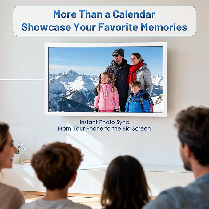 32 Inch Digital Calendar, Electronic Chore Chart, Smart Weekly and Monthly Planner 1920 * 1080P IPS Touchscreen Wall Calendar Rewards for Family Schedules, Meal Planning Gift