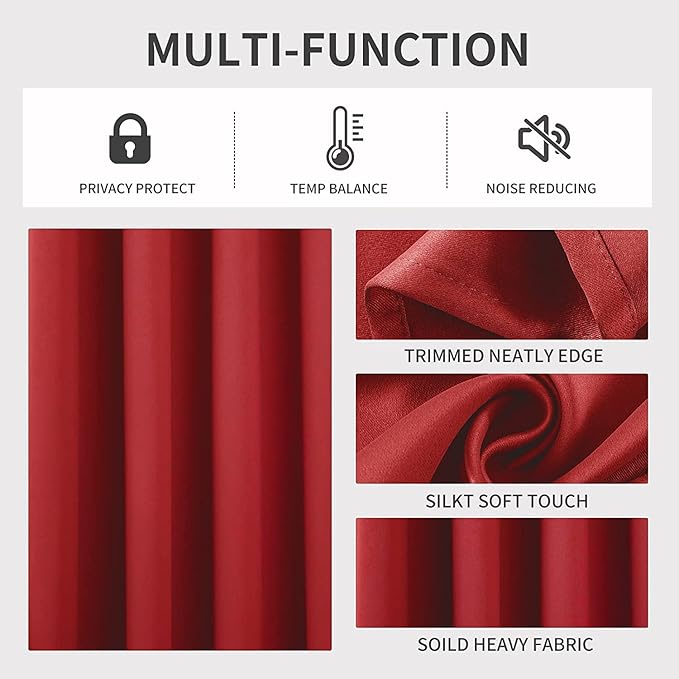 Joydeco Blackout Curtains 54 Inch Length 2 Panels Set, Thermal Insulated Long - Image 3