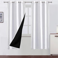 White Thermal Blackout Curtains/40 x 72 Inch/Set of 2 Panels Room Darkening by Lemomo