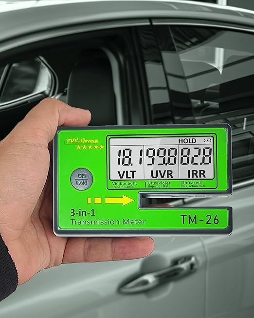 Digital Car Window Tint Meter TM-26 / Side Window Tint, Sun Control Film, VL/UV/IR Transmittance Detection, Tester Meter Gauge (Without PU Case)