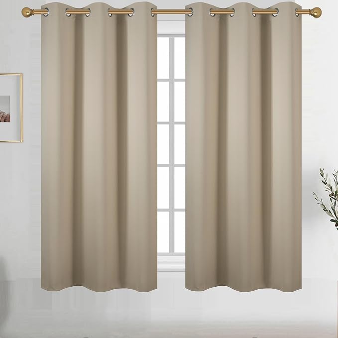 Diraysid Beige Grommet Blackout Curtains by Diraysid%2C+refresh+your+life
