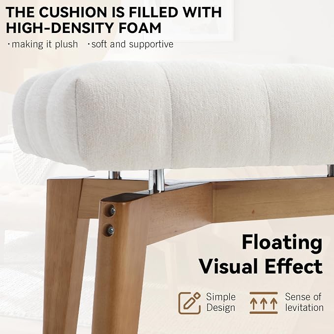 DUOMAY 45.5 Sherpa Upholstered End of Bed Bench - Image 3