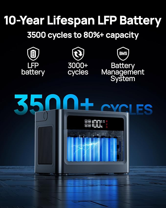 DaranEner Portable Power Station 600W with 100W Solar Panel, 576Wh LiFePO4 Solar Generator, 3 AC Outlets(1200W Surge), 100W USB-C PD, Fast Recharge for Camping, RV, Power Outage, Emergency Backup
