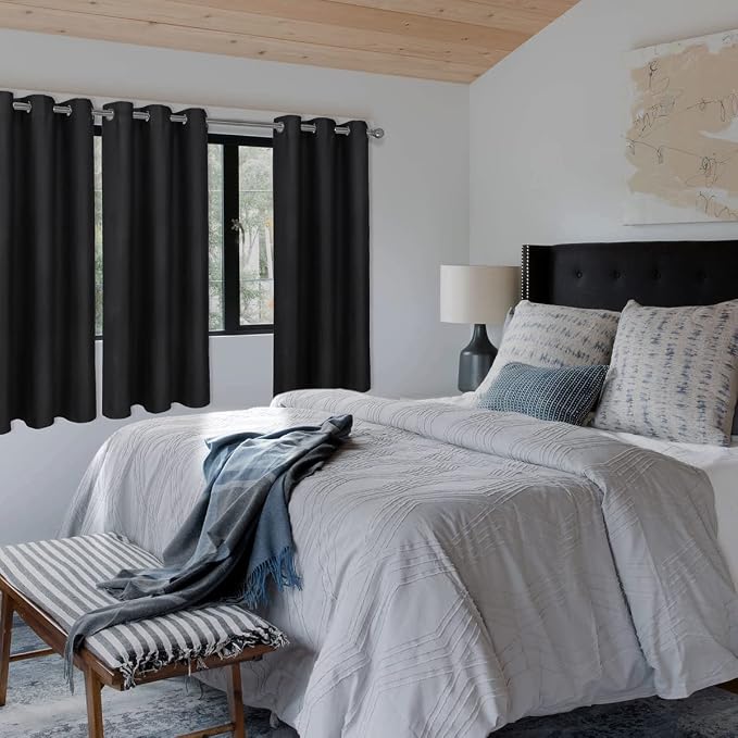 Diraysid Black Grommet Blackout Curtains - Image 3