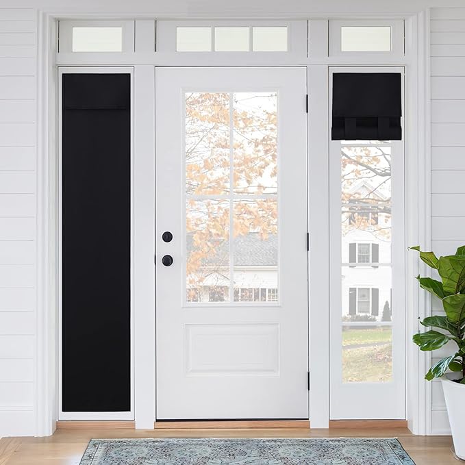 RYB HOME Sidelight Curtains for Front Door, Skinny Narrow Window Curtains | by RYBHOME