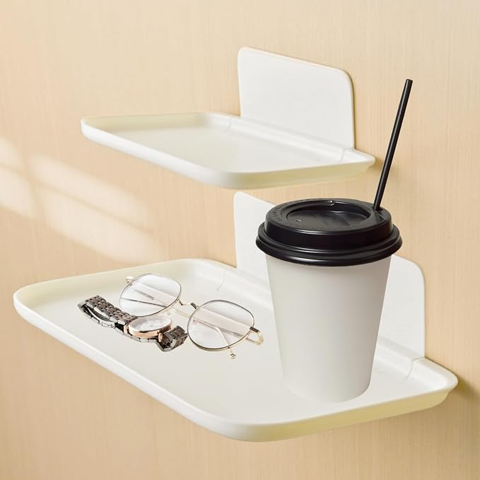 Bedside Shelf Wall Mount Set of 2, Folding Floating Shelves - Image 7