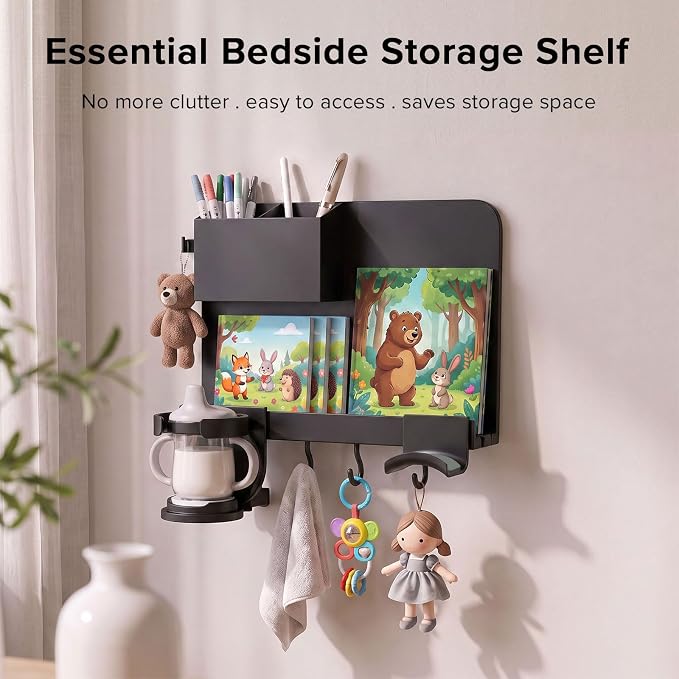 Versatile Bedside Wall Organizer, Floating Bedside Shelves | Ideal - Image 6