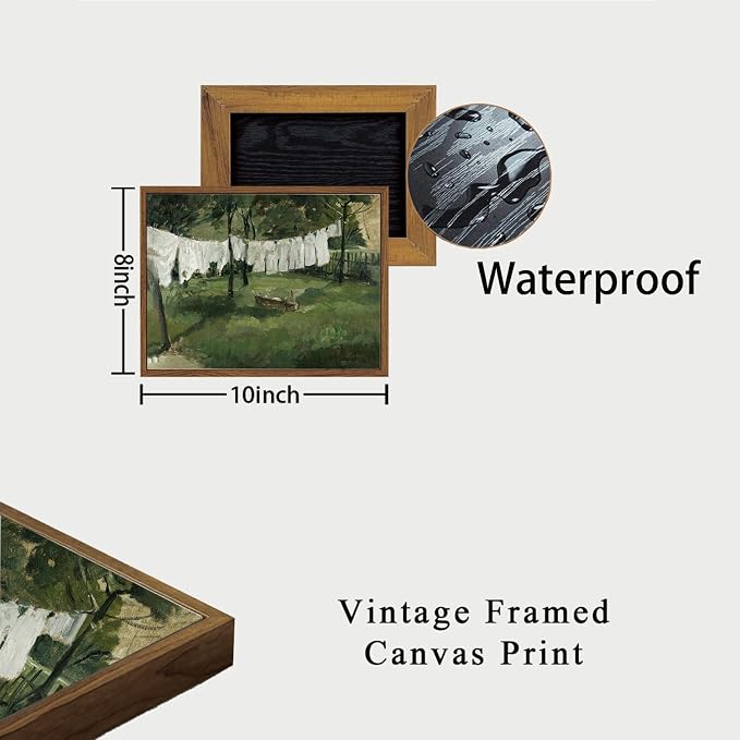 OIQArtOIQ Vintage Landscape Canvas Wall Art Framed Natural Scenery Painting - Image 4