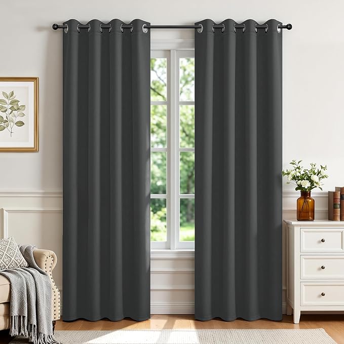 Joydeco Blackout Curtains 72 Inch Length 2 Panels Set, Thermal Insulated Long by JOYDECO