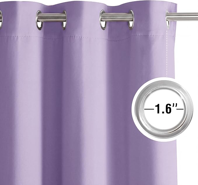 NICETOWN Lavender Purple 84 Inches Long 2 Panels Room Darkening Curtains - Image 9