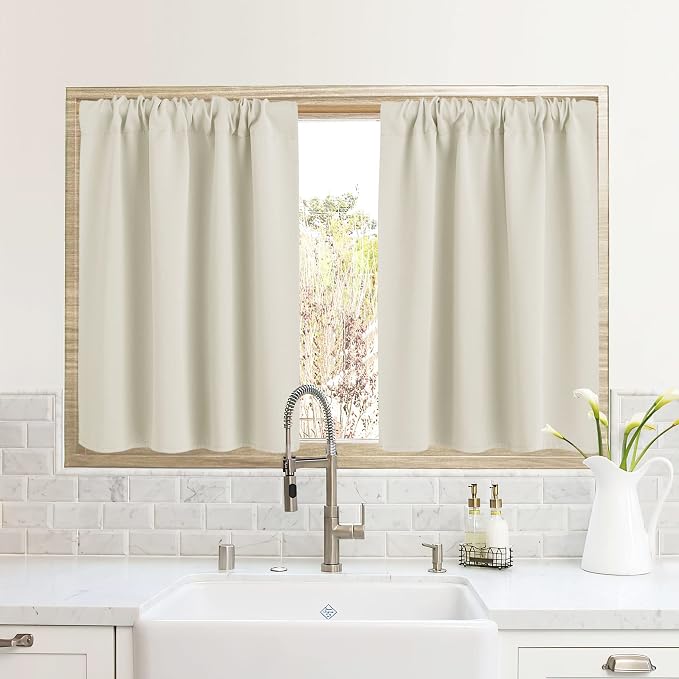 RYB HOME RV Curtains for Camper Windows, Mini Small Curtain Tiers | Thermal by RYBHOME