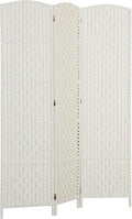 HOMCOM Room Divider 3-Panel, 6FT-Tall Folding Privacy Screen, Hand-Woven Design by HOMCOM