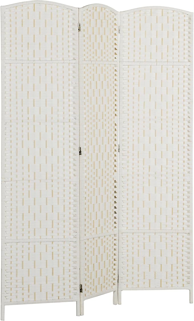 HOMCOM Room Divider 3-Panel, 6FT-Tall Folding Privacy Screen, Hand-Woven Design by HOMCOM