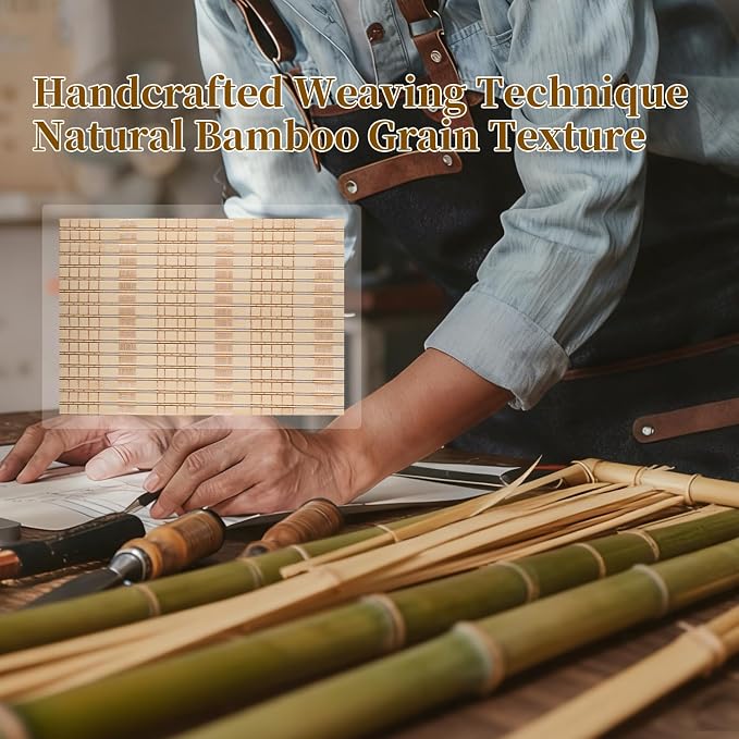 Bamboo Room Divider 4 Panel 47" H, 360°Rotating Feet Privacy Screen, Portable - Image 5