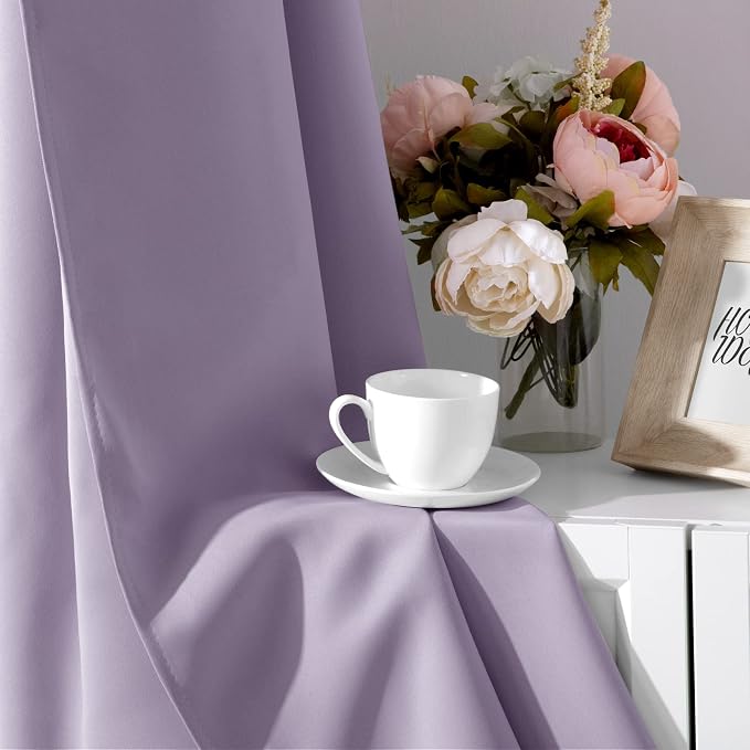 HOMEIDEAS Lilac Blackout Curtains - Image 5
