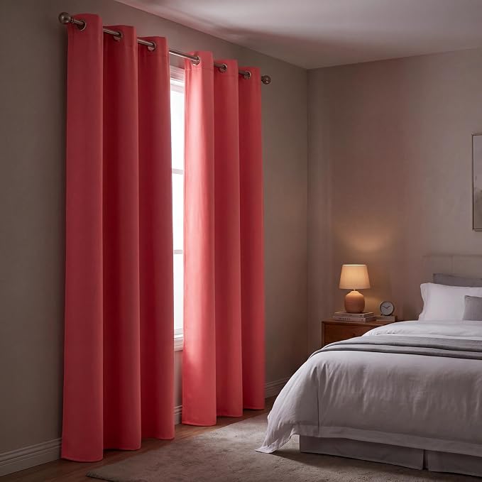 Diraysid Coral Grommet Blackout Curtains - Image 3