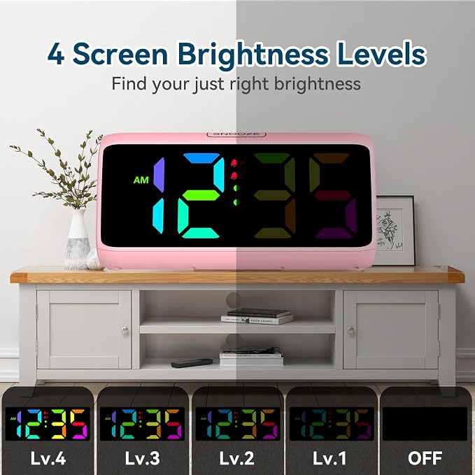 Loud Alarm Clock for Heavy Sleepers, RGB Alarm Clocks for Bedrooms Seniors Kids - Image 6