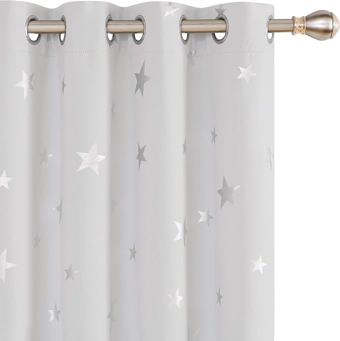 Deconovo Greyish White Blackout Curtains 2 Panel Set by Unknown