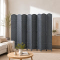 8 Panel Woven Room Divider, Large Freestanding Decorative Partition by Jostyle