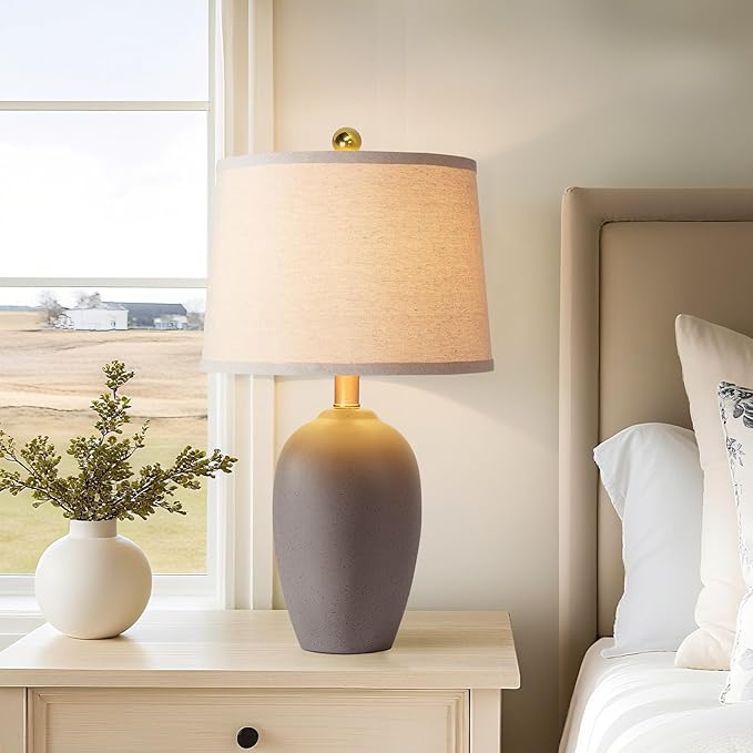 AIEAMPDO 21'' Set of 2 Farmhouse Ceramic Small Table Lamps - Image 4