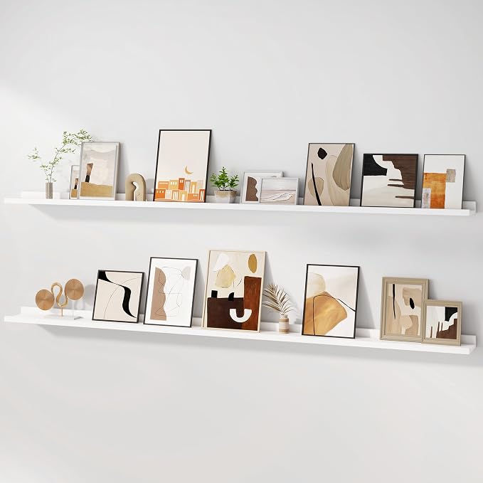 Fun Memories Picture Ledge Shelf, 60 Inch Floating Shelves Set of 2, Large by FunMemories