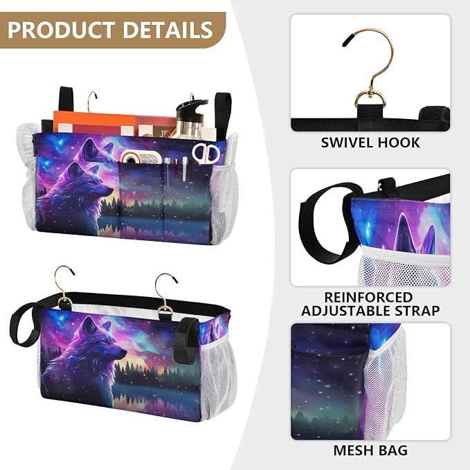 Stars Wolf tag8 Bedside Caddy Storage Bag Bedside Organizer - Image 5