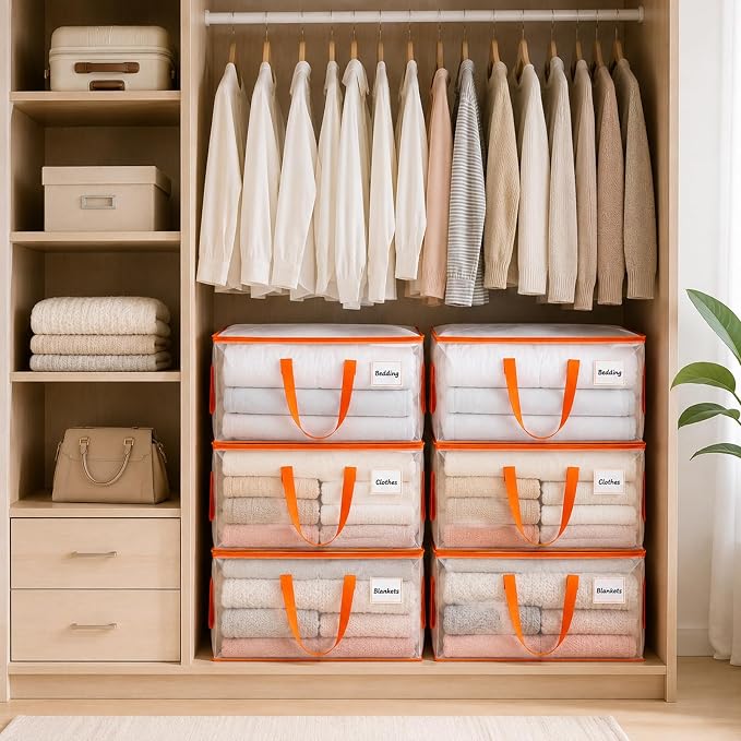 KYODOLED 6-Pack Clear Moving Bags Heavy Duty Extra Large, Storage Totes | - Image 3