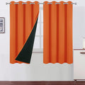 100% Blackout Curtains 52 x 63 Inch/Orange Curtains 2 Panels by Lemomo