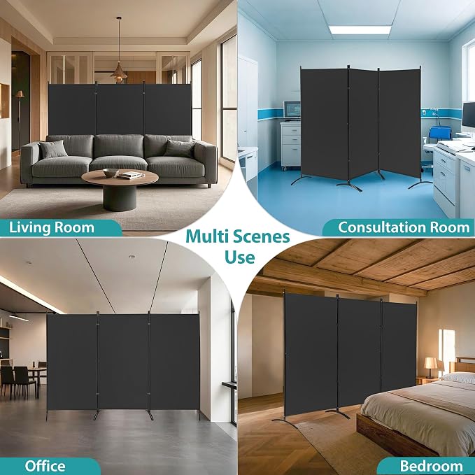 ZENY Room Divider, 3 Panel Folding Privacy Screens, Freestanding Room Divider - Image 2