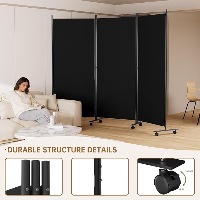 Room Divider 102'' Wide Folding Room Divider Panel - Image 6