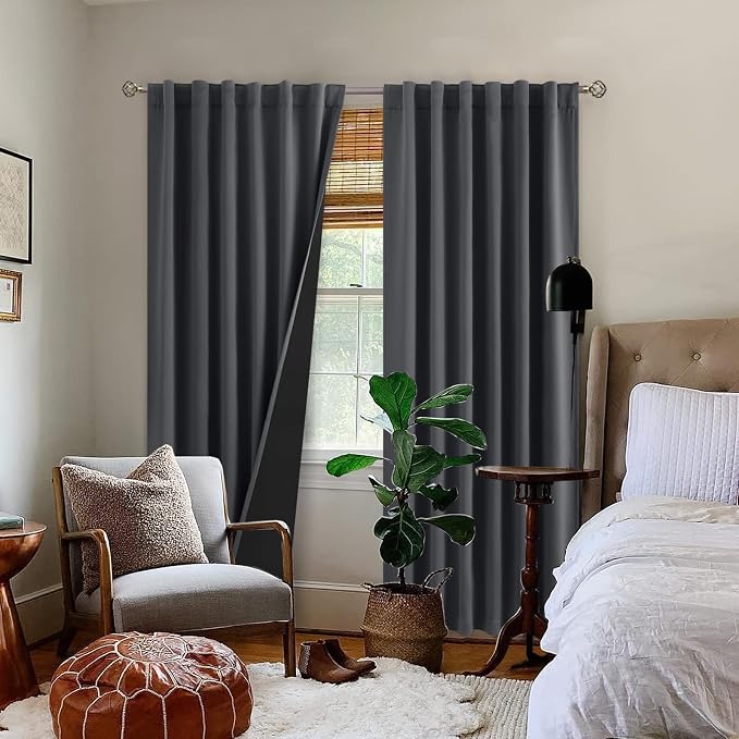 BGment Dark Grey 100% Blackout Curtains - Image 9