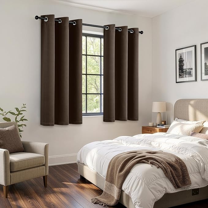 Chocolate Brown Blackout Curtains - Image 5
