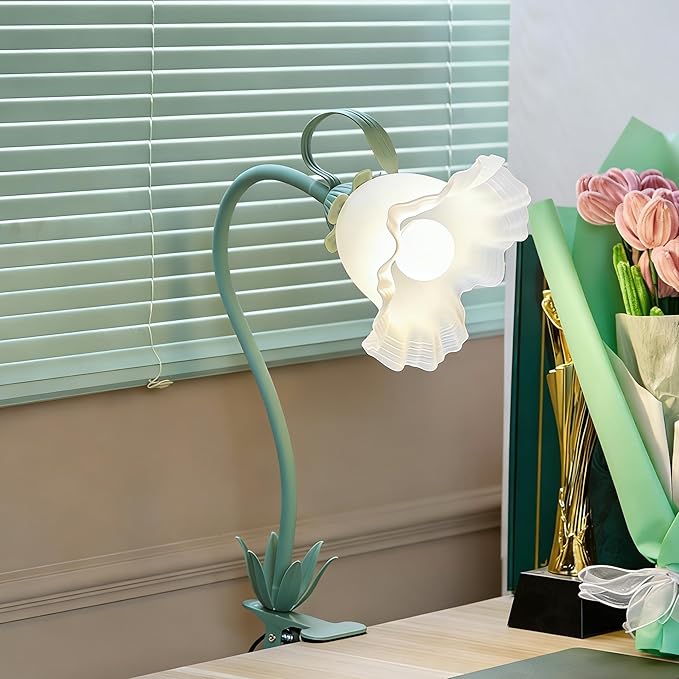 Flower Clip On Desk Lamp for Home and Dorm by CybaaLuxzus