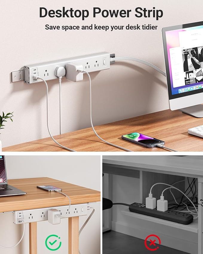 360° Mountable Surge Protector Power Strip - Image 7