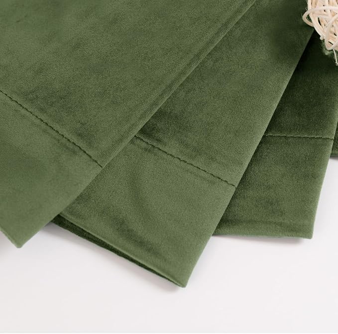 BGment Velvet Curtains for Bedroom, 2 Panels, Dark Green Blackout Curtains | 52 - Image 6