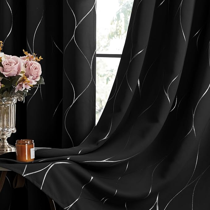 Deconovo Curtains for Living Room, Pattern Blackout Curtains 72 Inches Long | - Image 6