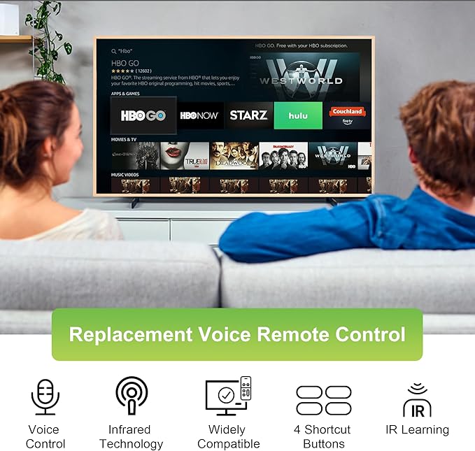 Replacement Voice Remote Control Fit for Fire Smart AMZ TV Stick(HD/Lite/4K Max/4K/Cube), FireSeries Stick(2nd Gen/3rd Gen), Smart TVs 3rd Gen, for All Omni QLED Series＆Insignia-Pioneer-Hisense-TCL