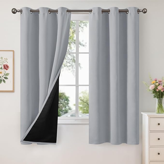 YoungsTex Light Grey 100% Blackout Curtains by YoungsTex